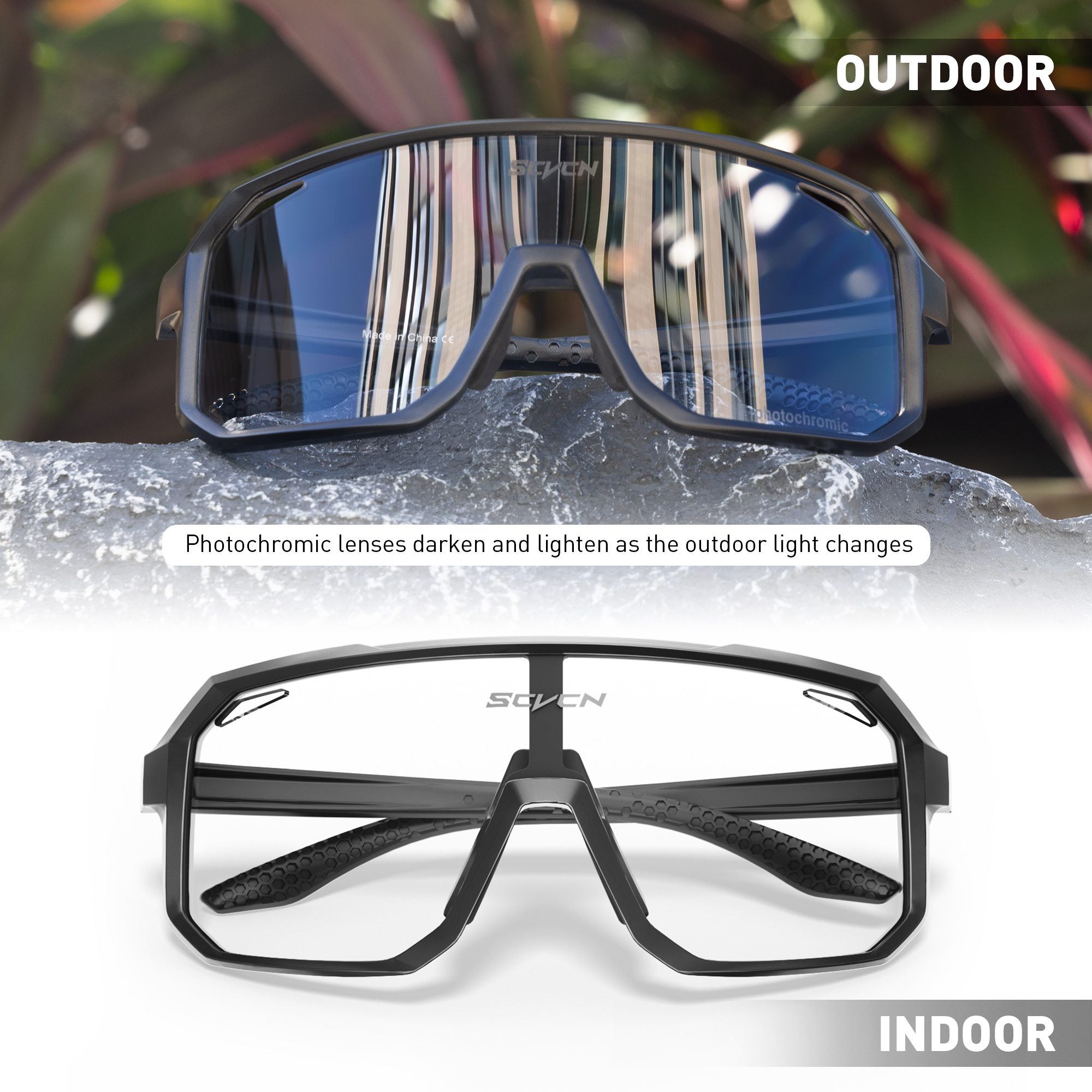 SCVCN gafas de sol fotocromáticas para ciclismo para hombre, gafas deportivas para ciclismo de montaña, gafas UV400 para mujer, gafas para conducir en bicicleta