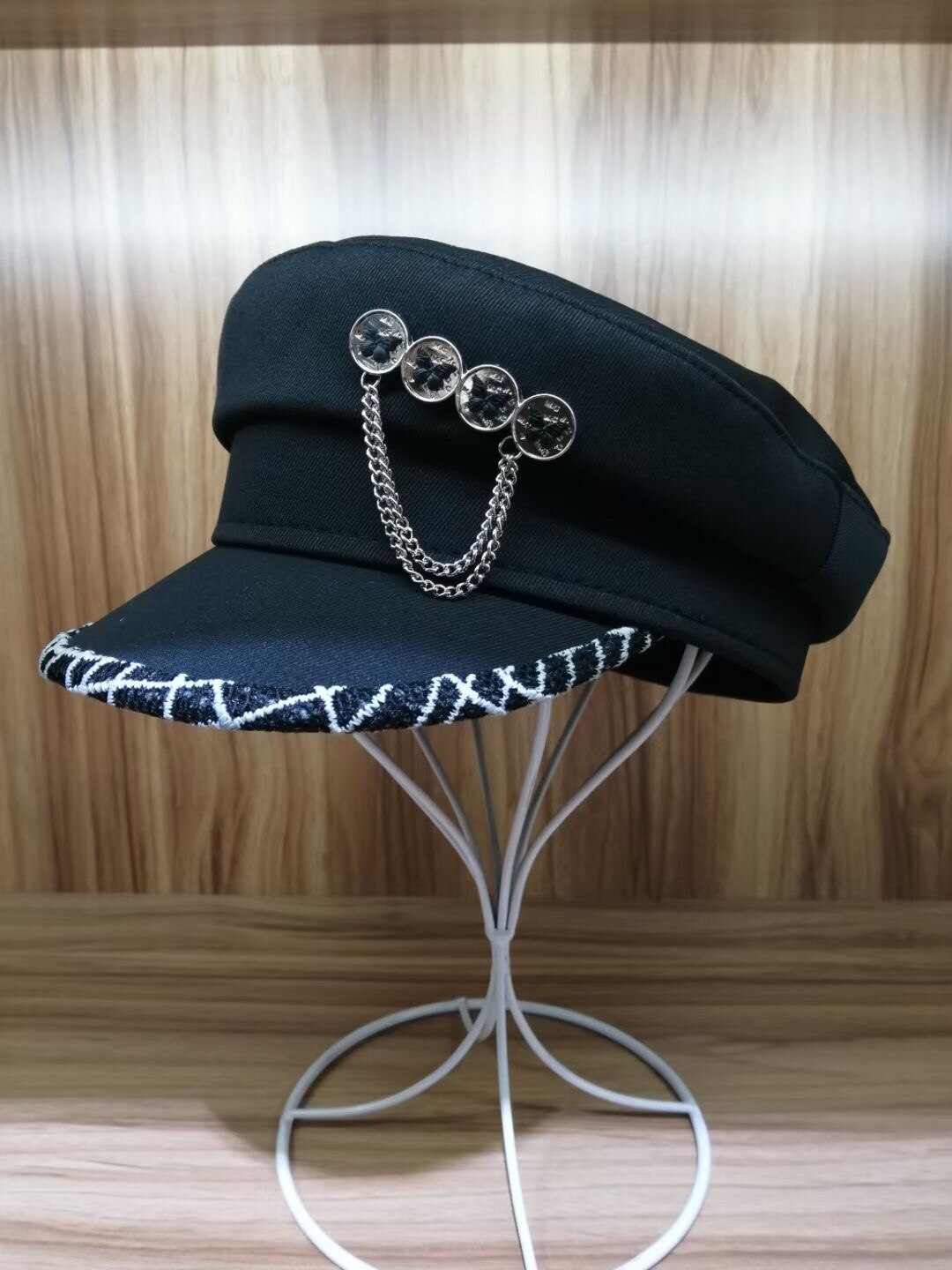 202103YY Butterfly button leisure lady Octagonal hat women visors cap