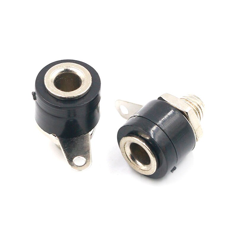 10PCS/LOT 4mm Banana Socket Jack For Banana Plug Terminal Connector Black Red: Black