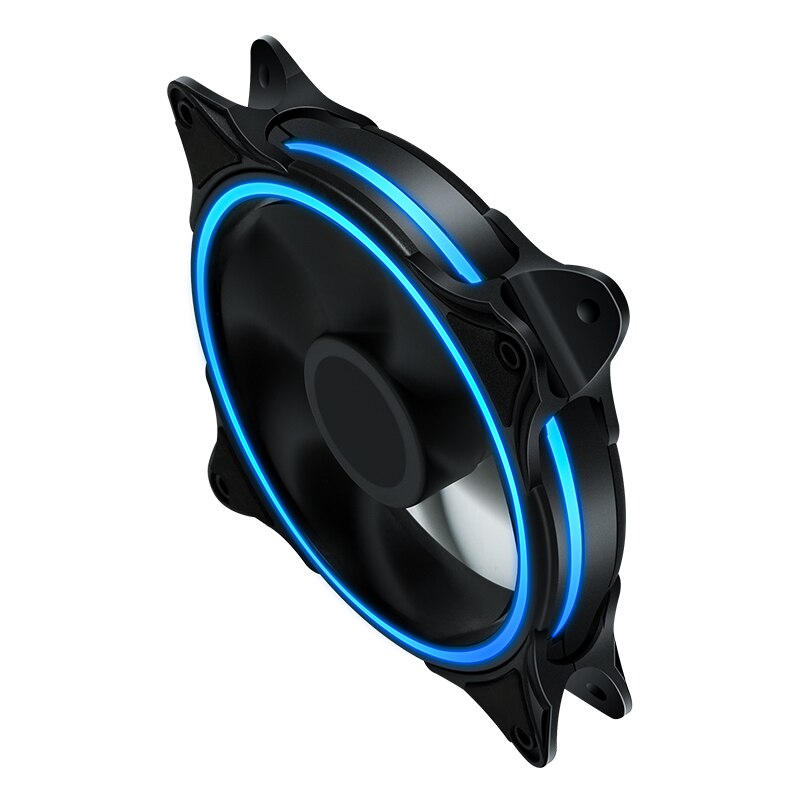 Universal Cooler Three-aperture Computer Desktop Chassis Fan 12cm Silent Fan 12V Power Supply Cooling Fan Partner Led Fans: 02