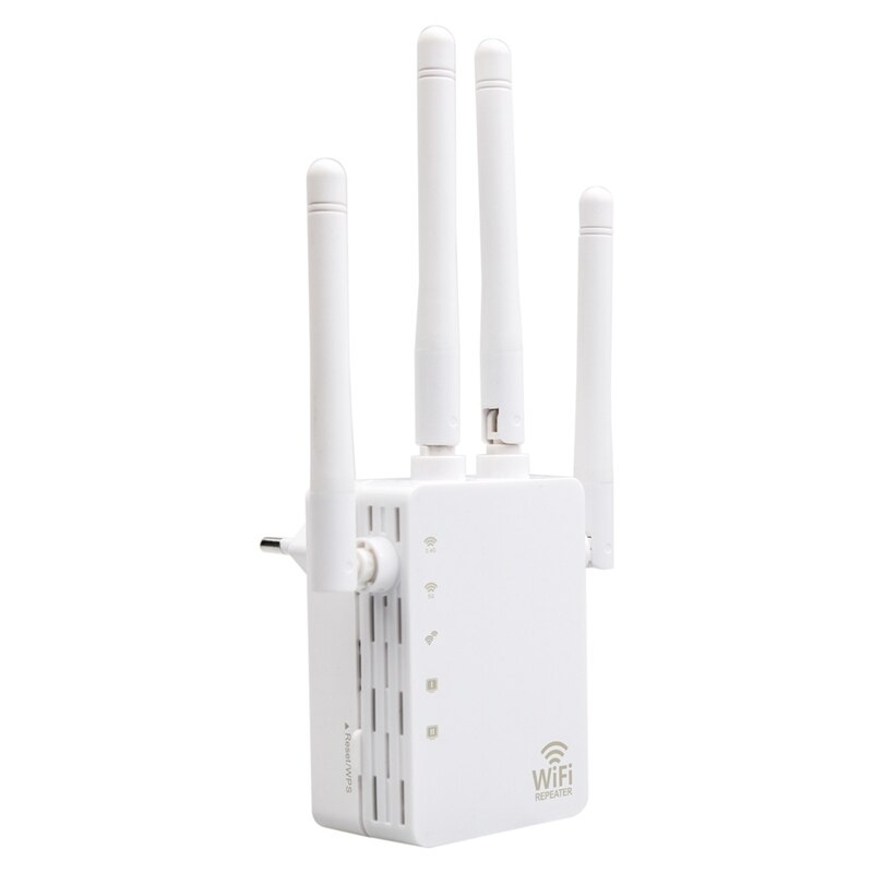 Wifi range extender 300/ 1200 mbps dual band 2.4/5 ghz wi-fi internet signal booster trådløs repeater til router nem opsætning wps e
