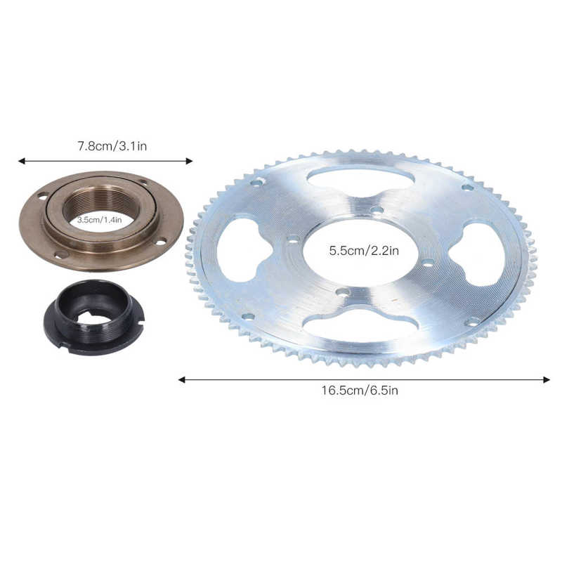 25H 80 Teeth Electric Bicycles Crankset with Connector Freewheel Set E-bike Chain Wheel Modification Parts