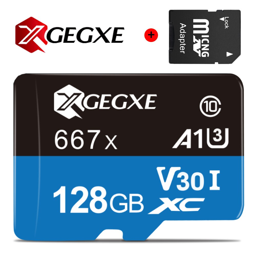 Xgegxe 667x Geheugenkaart 16 Gb 32 Gb 64 Gb 256 Gb Micro Sd Kaart 128 Gb High Speed Flash kaart A1 U1 Class10 V30 Ik Hc Voor Smartphone Pc: 128GB with gift