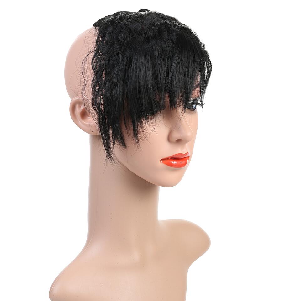 QUEENYANG kukurydza wąsy grzywka klip kutas grzywka peruka rozszerzenie czarne włosy akcesoria synteza włókien nadaje się dla kobiet