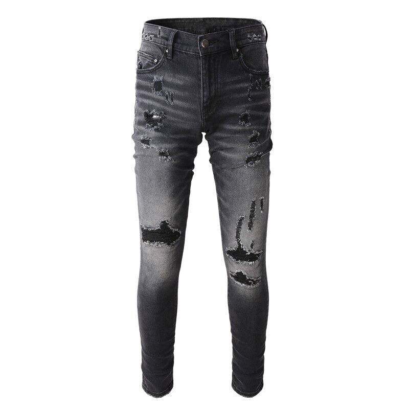 Jeans da uomo di moda High Street Jeans strappati – Grandado