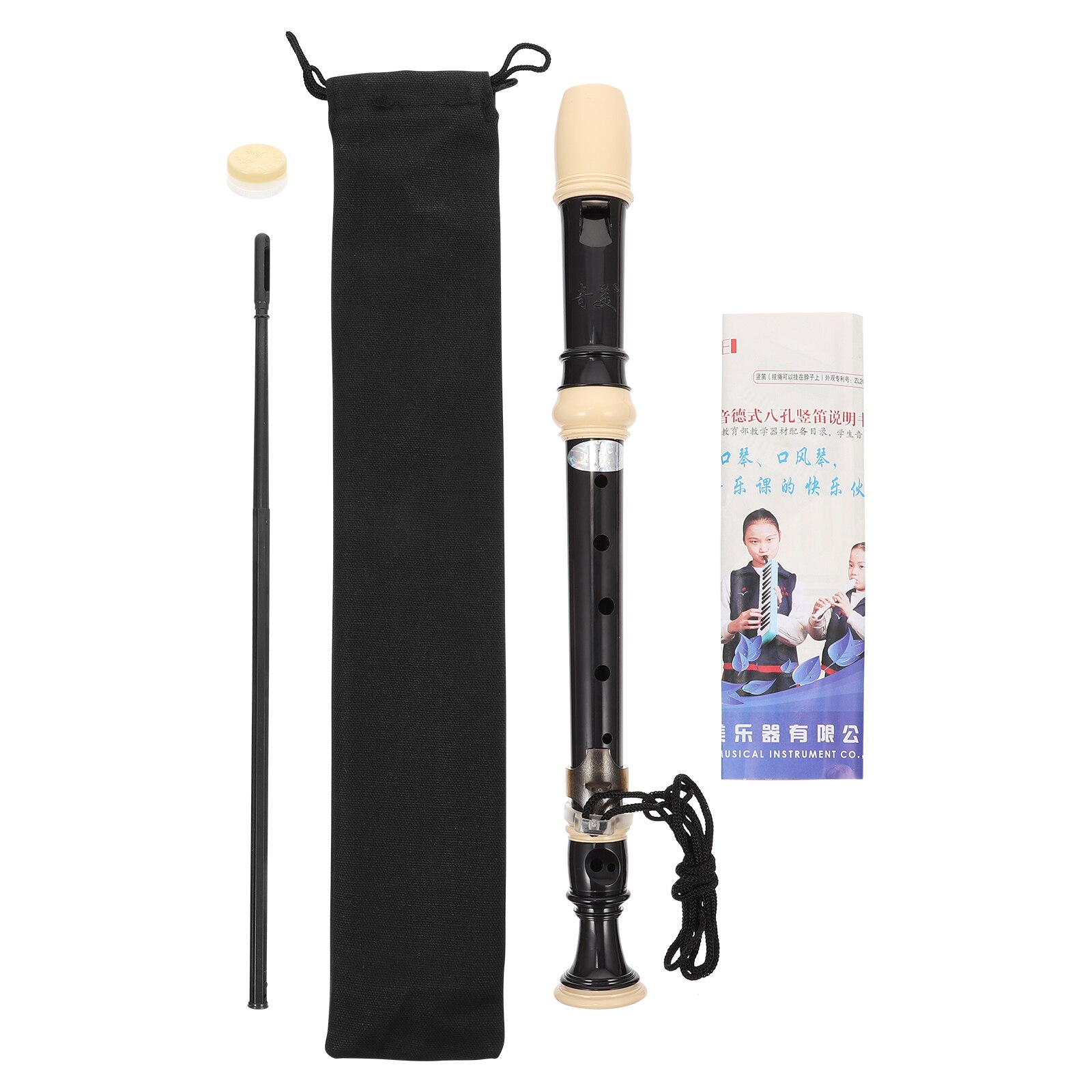 1 Pc Creatieve Kinderen 8-Gat Inleidende Klarinet Instrument Voor Beginners (Zwart)