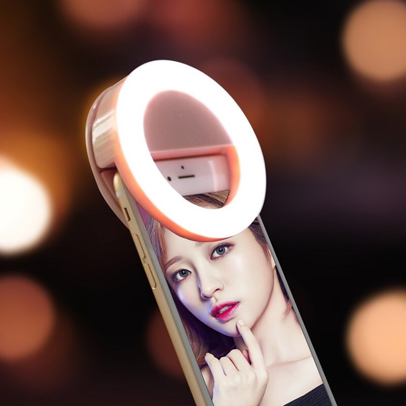 Roreta Mini Selfie Led Rin Vullen Licht Draagbare Mobiele Selfie Lamp Schoonheid Licht Verlichting Lichtgevende Ring Clip Voor Alle Smart telefoon