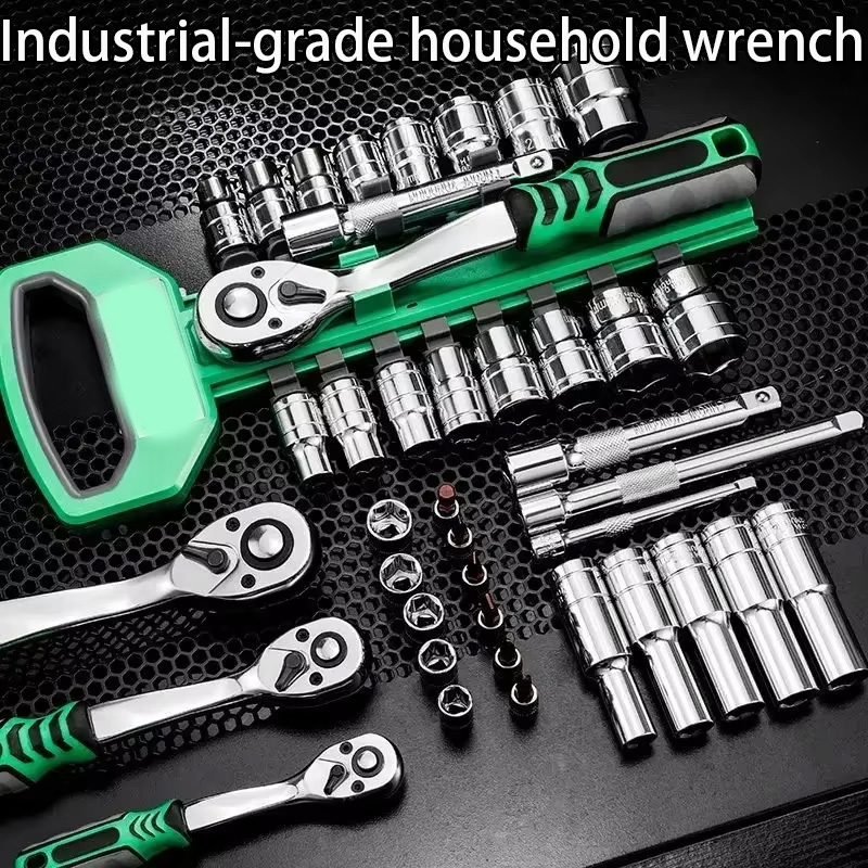 Herramienta de bricolaje llave inglesa caja mecánica 1/2 "enchufe de coche 1/4" 3/8 "herramientas de reparación juego de trinquete mano garaje taller automotriz