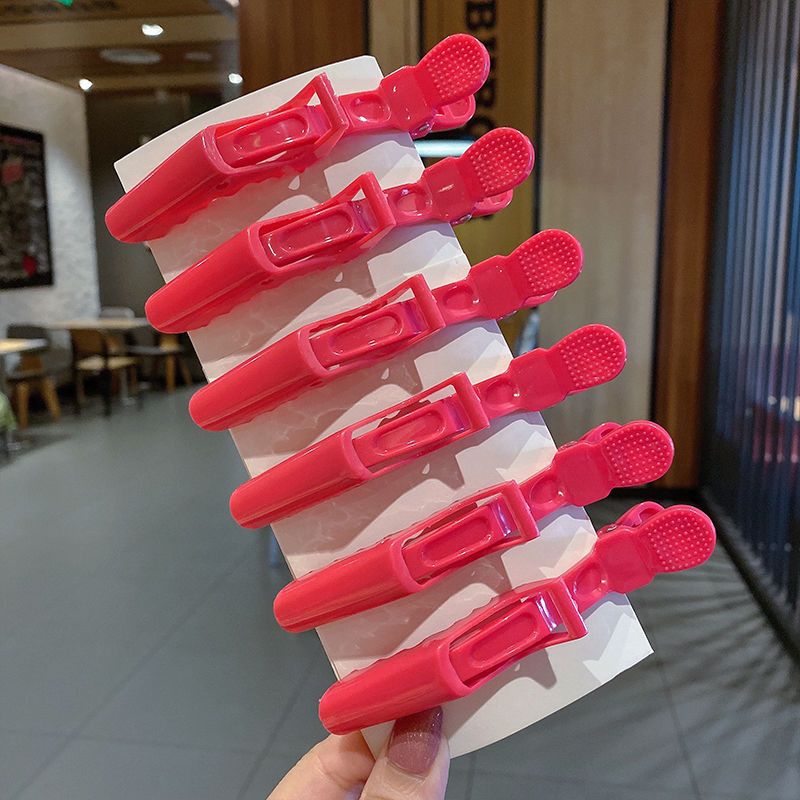 Pinzas para el cabello de cocodrilo coloridas, pinzas para peluquería , horquillas de cocodrilo, accesorios para peluquero, 6/8 Uds.: naranja