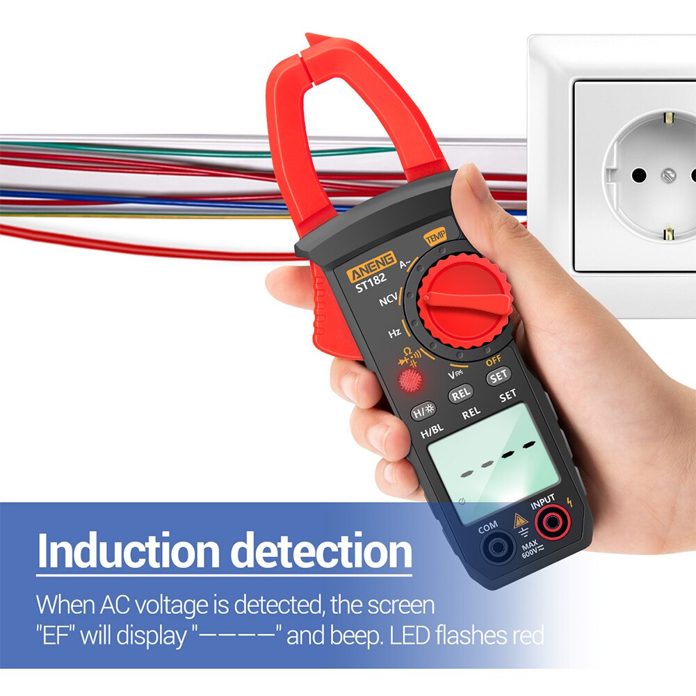 Resistance Current Voltage Measuring Tools Digital Multimeter Capacitance Clamp Meter LCD Display Automatic Range Multifunction