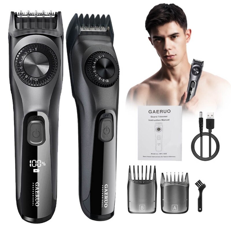 Adjustable Beard Trimmer for Men Mens Hair Trimmer with 2 Combs