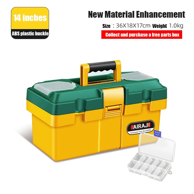 Draagbare Lege Gereedschapskist Hard Plastic Beschermhoes Schokbestendig Waterdichte Veiligheidsopslag Professionele Elektricien Gereedschapskist: Black