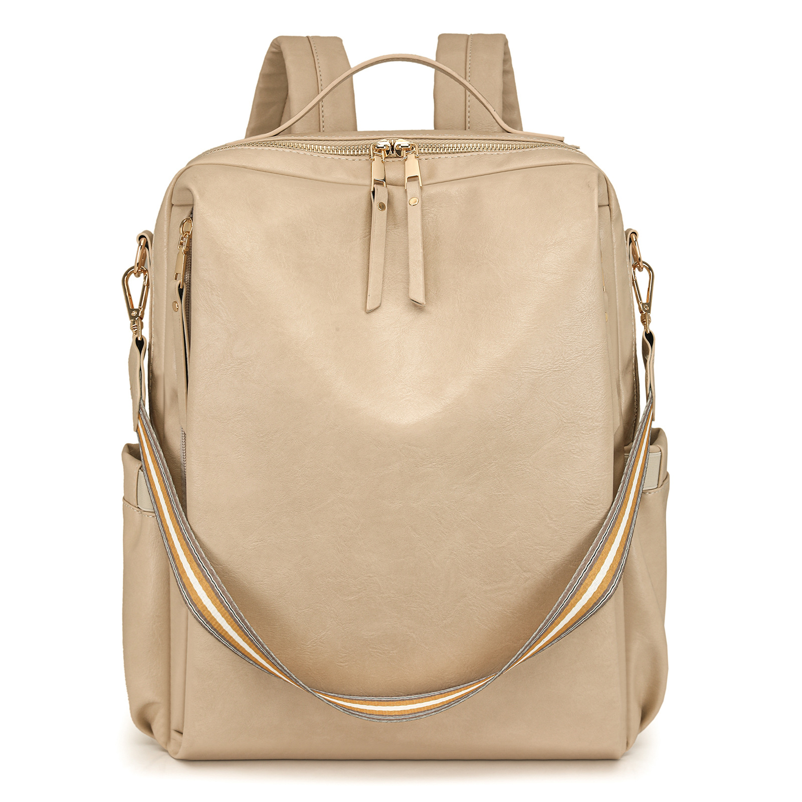 Bestseller! Vintage PU-leren rugzak voor dames - Retro schoudertas met meerdere zakken, laptophoes en verstelbare bandjes: Blauw