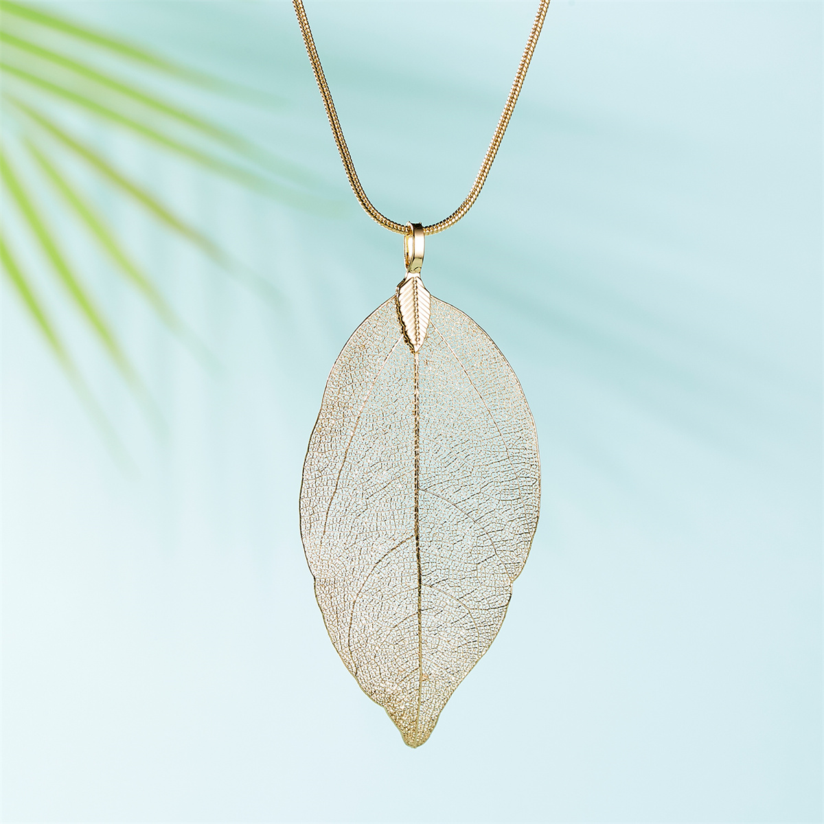 Collar con colgante de hoja de cadena de suéter largo a la para mujer, gargantilla de hojas especiales, cadena de suéter para mujer, joyería de boda