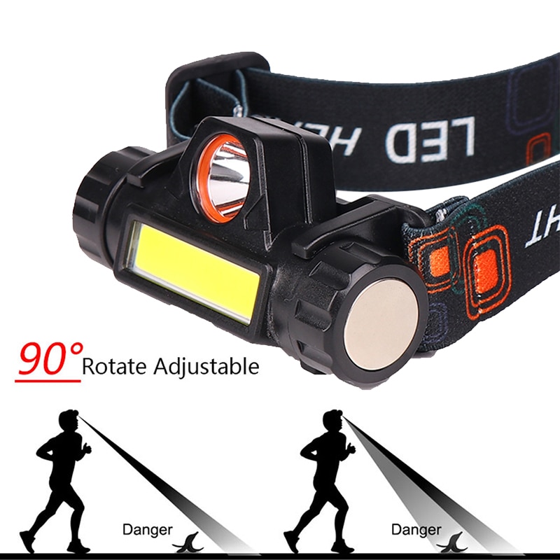 LED-koplamp, COB 260 ° Groothoek 350 Lm Output Draagbaar Speenlicht 3 LED-koplamp, COB 260 ° Groothoek 350 Lm Output Draagbaar Speenlicht 3