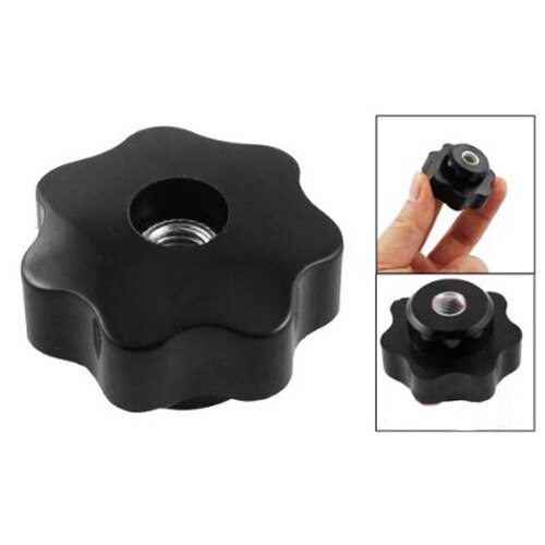 8mm Diameter Thread Hole Black Star Head Clamping Knob Replacement