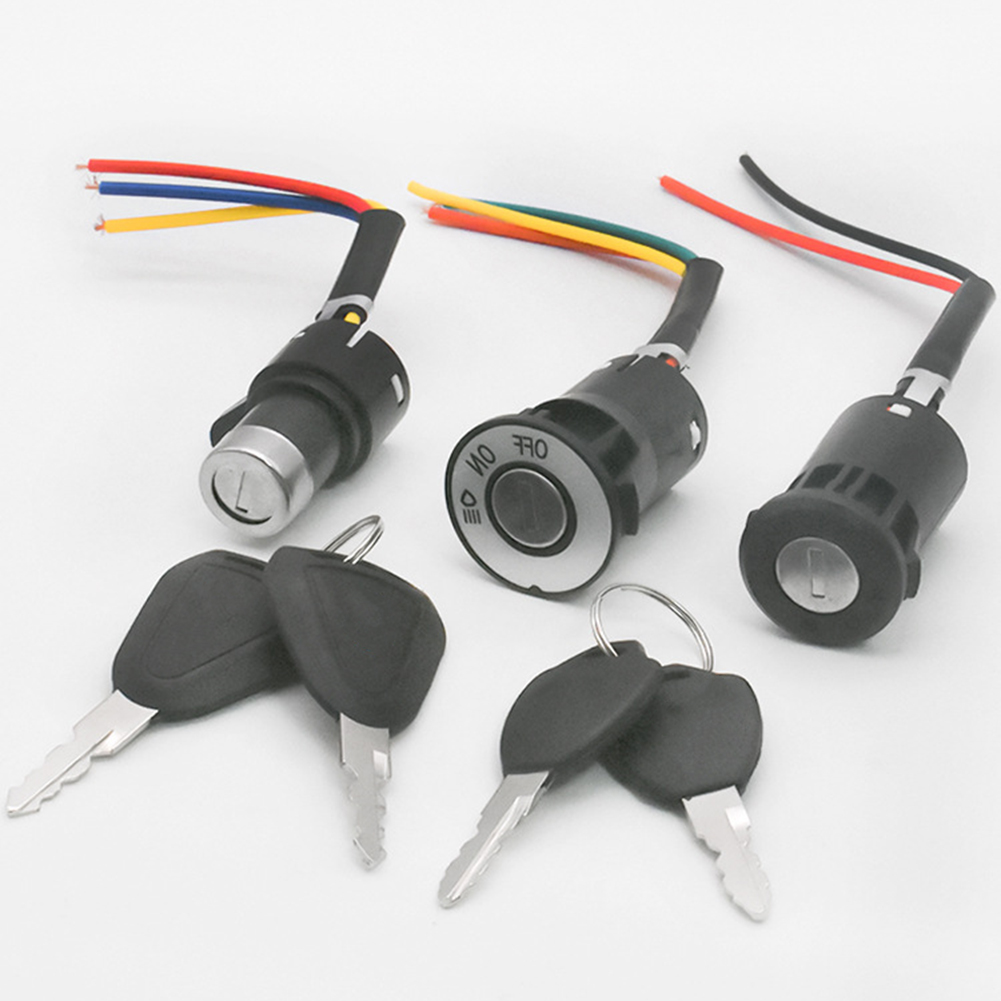 Bicycle Ignition Key Electric Bike Lock Switch 2-Wire Position For Electric Scooter E-Bike Lock& Key For Electric Bike Scooter