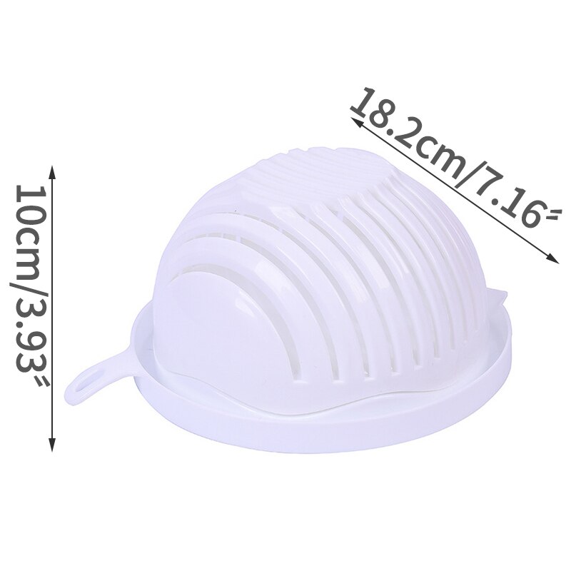 Fruit And Vegetable Cutting Bowl Salad Cutting Bowl Fruit Salad Tools Kitchen Accessories Dinner Plates Mixing Bowl Set: White