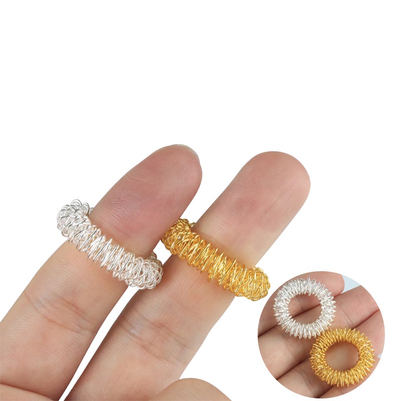 Vinger Ring Toy Stress Relief Spiky Zintuiglijke Lente Vingers Ringen Autisme Anti Speelgoed Stress Kids Vinger Acupressuur Bericht Ring