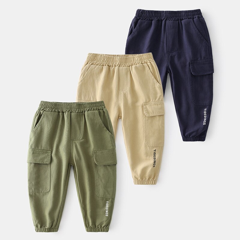Spring Autumn Children&#39;s Baby Pants Korean Casual Pants Boys&#39; Pants Leggings Kids Girl Long Solid Color Pants Overalls