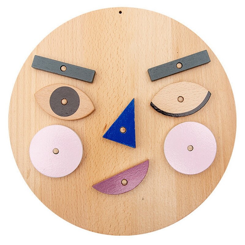 Houten Emoticom Blockstoy Maken Gezichten Emotie Speelgoed Voor Kids 3 Jaar En Up