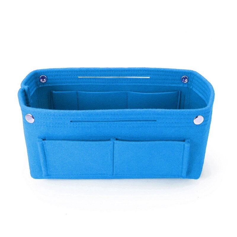 Multifunktions Handtasche Organizer Geldbörse Einsatz Tasche Filz Stoff Lagerung Pouch Fall: Blau