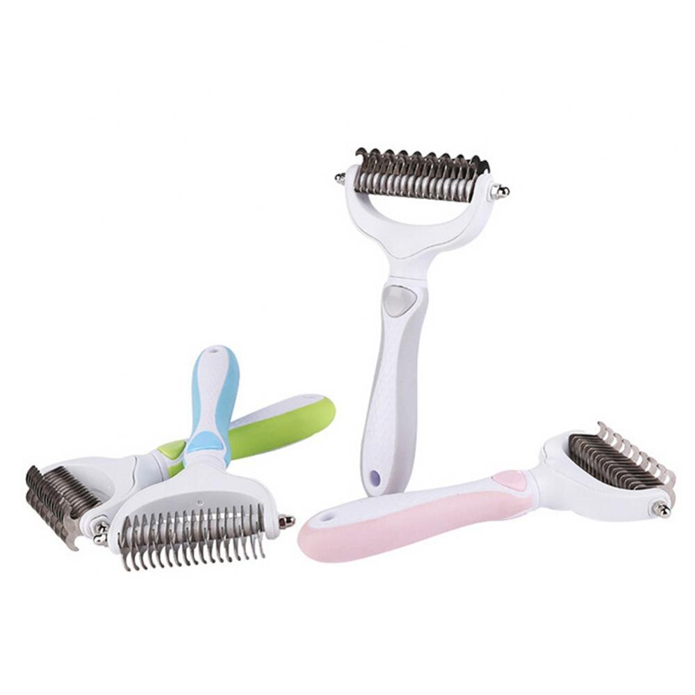 Rake Comb Hair Removal Grooming Tool Comb Cat Dog Hair Fur Knot Brush Double-sided Pet Shedding Pet For Dogs Cats