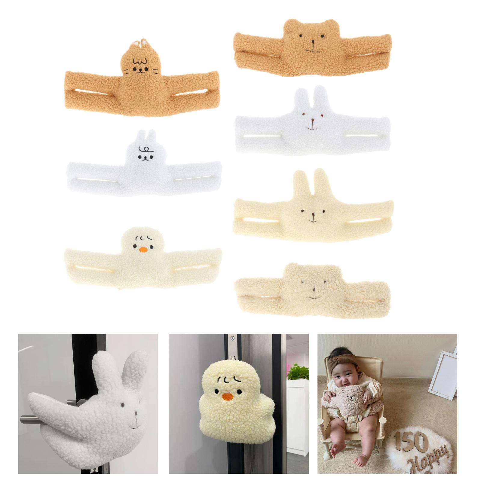 1pc Animal Door Stop Door Mounted Baby Pinch-proof Door Clip Lamb Wool Baby Doll