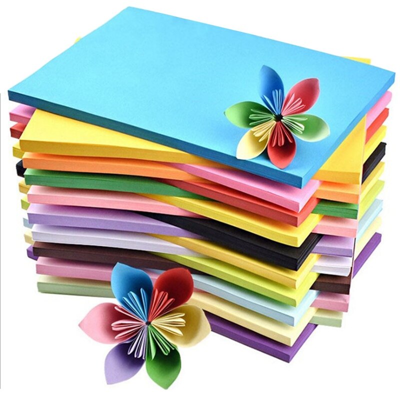 100 Vellen/Set A4 Gekleurd Papier Craft Papers Origami Papier Printer Copier Papier School Office Printing Supplies