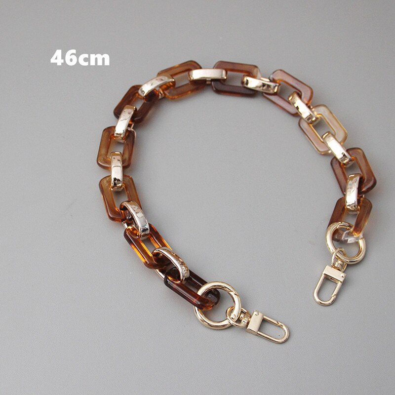 Corrente feminina acessória, bolsa de metal com estampa de onça acrílica, verde, marrom, luxoosa, bolsa de ombro: Amber  46cm