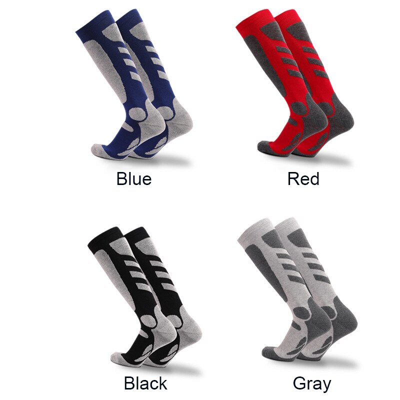 Inverno meias de esqui térmicas de algodão grosso esportes snowboard ciclismo esqui meias de futebol masculino feminino absorção joelho alto elástico meias