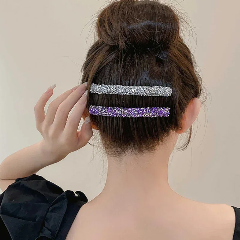 Peines de inserción de cristal para mujeres y niñas, Clips fijos para el cabello roto, organizador de Cabeza trasera, accesorios coreanos para el cabello, Clip para el cabello, peine para flequillo