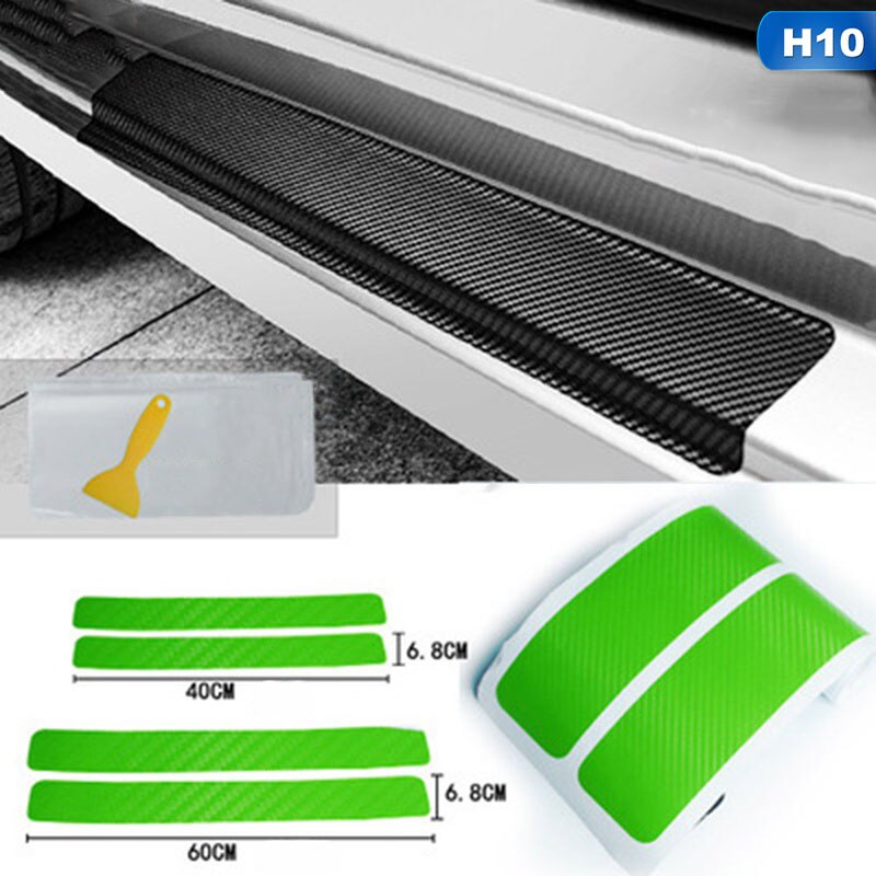 4 stuks Universele Auto Styling Sticker Carbon Fiber Instaplijsten Scuff Plaat Guards Instaplijsten Protector Auto Accessoires: H10