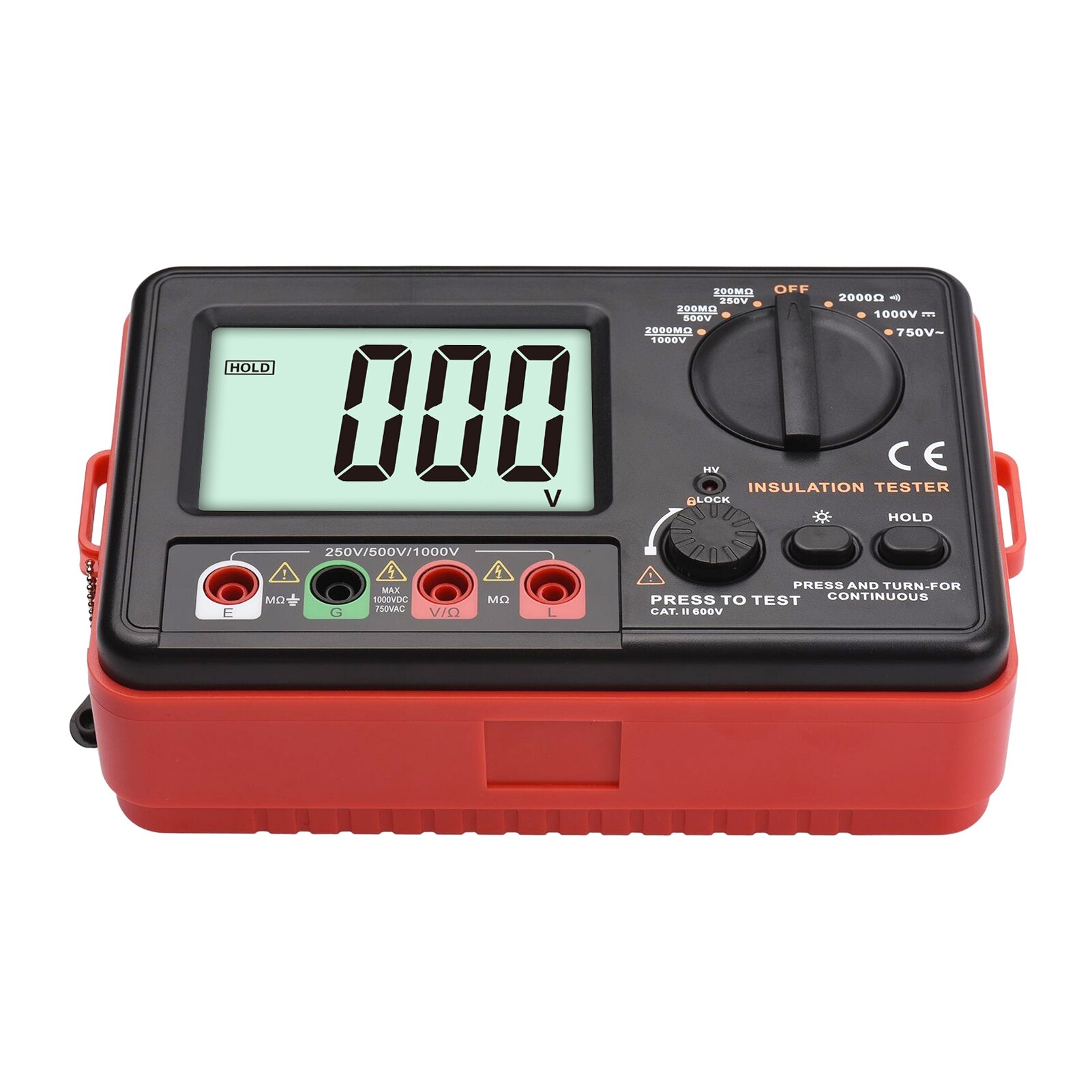 Digital Insulation Resistance Tester DC 250V/500V/1000V AC 750V Multifunction Insulation Resistance Meter Kit with LCD Backlight