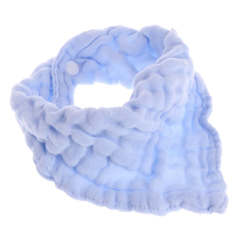 Nowe gorące dziecko prosta konstrukcja miękka czysta mieszanka bawełny gaza płócienne śliniaczki odbijanie śliniaczek karmienie trójkątna chustka noworodkowe ręczniki: Niebieski