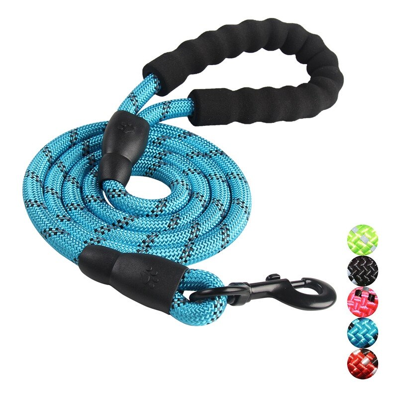 Reflecterende Grote Hondenriem Nylon Touw Pet Training Riemen Lange Lood Hond Veiligheid Bergbeklimmen Touw Voor Medium Grote Grote dog4: Blue