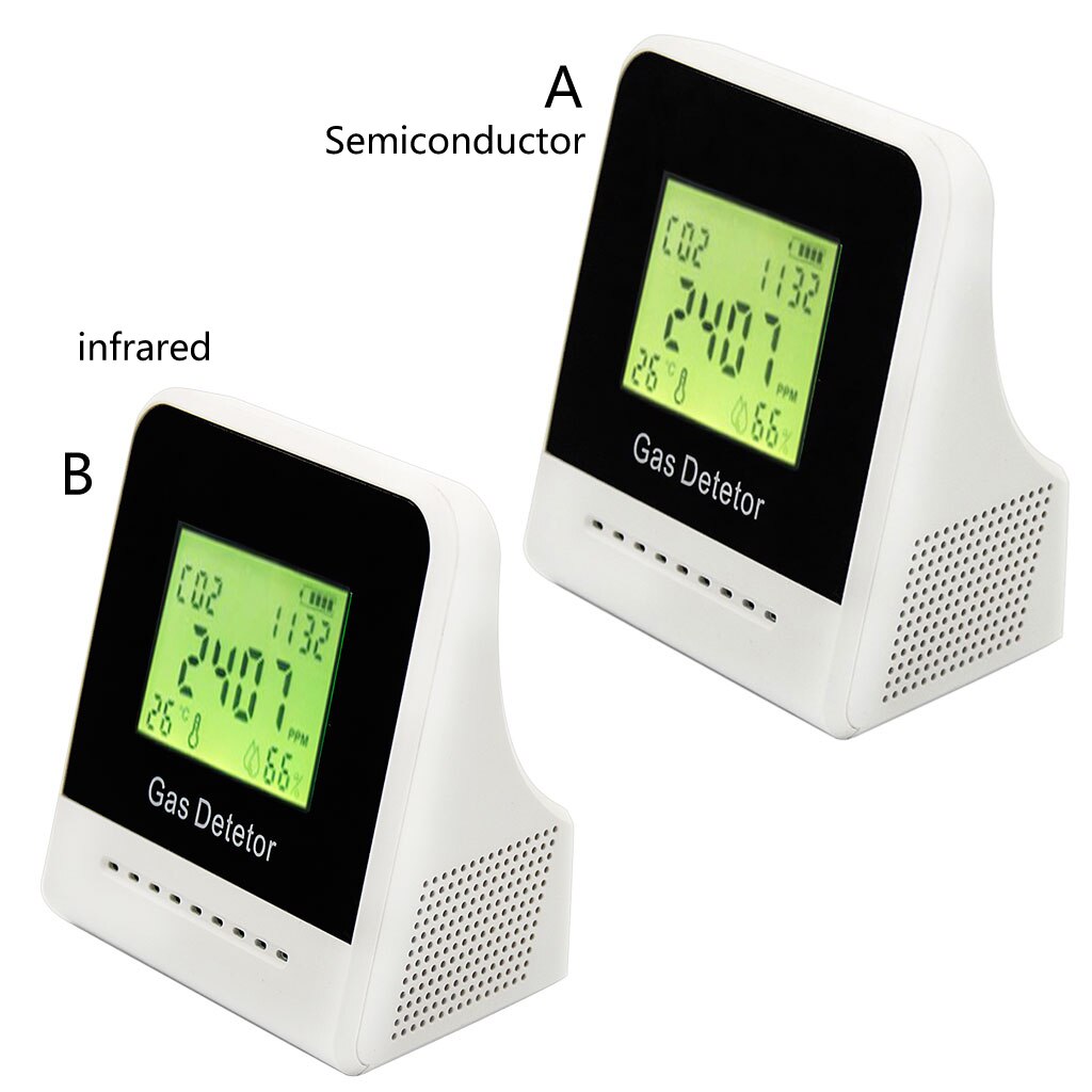 CO2 Meter Digital Temperature Humidity Sensor Tester Air Monitor Carbon Dioxide Detector Infrared/Semiconductor