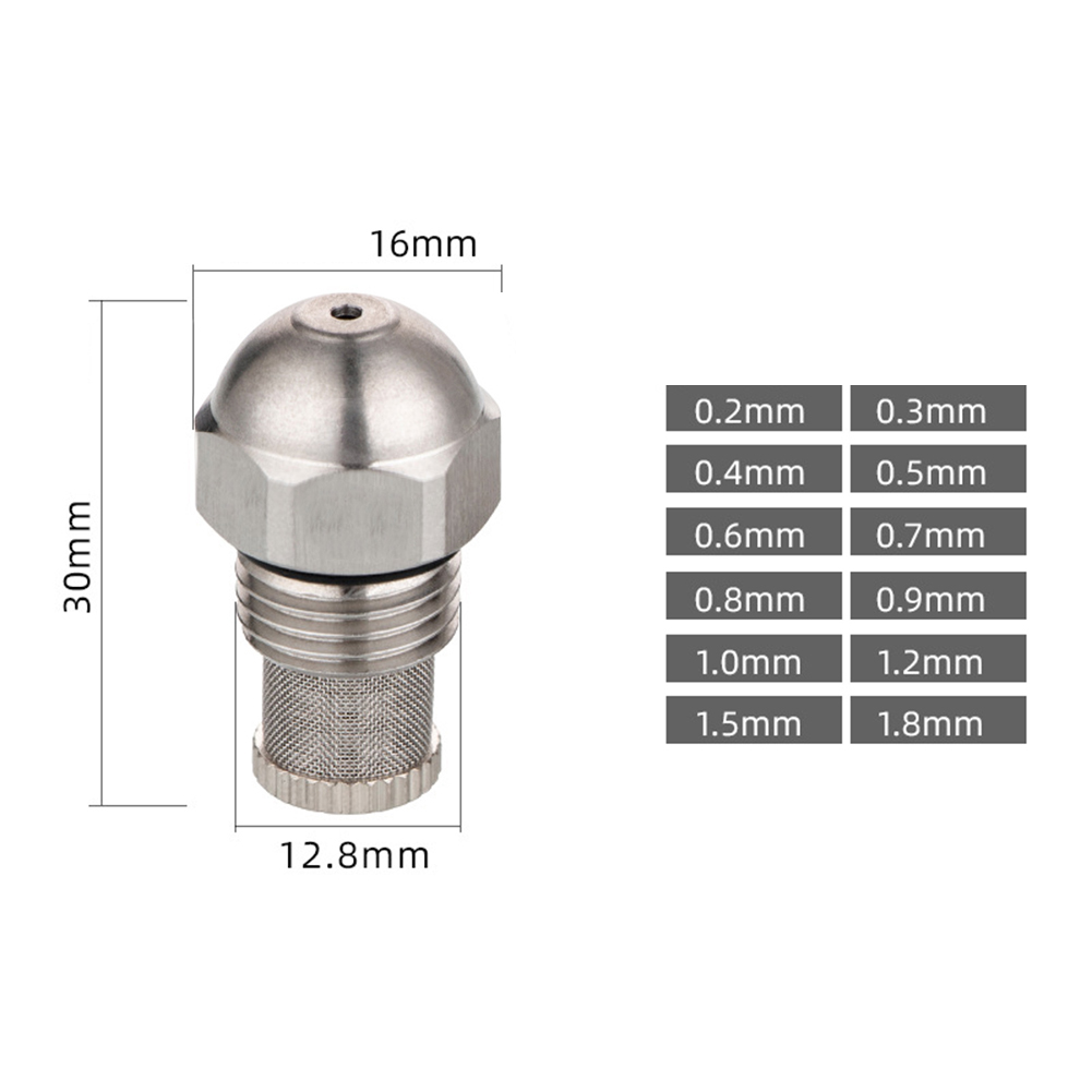 Zerstäubungsspray, Nebeldüse, Durchmesser 0,3–1,5 mm, feines Zerstäubungsspray, 1/4 BSPT, Hoch- und Niederdruck-Nebeldüse, Öffnung aus Edelstahl