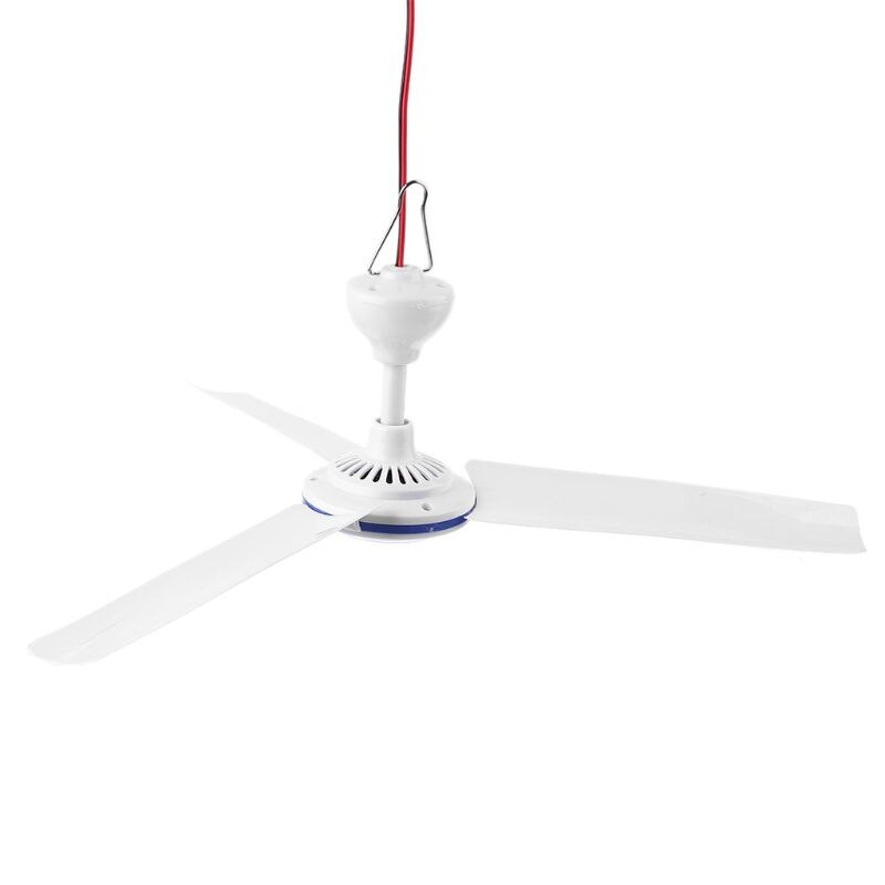 DC 12V Ceiling Fan Air Cooler Stepless Speed Fan for Bed Camping Outdoor Tent