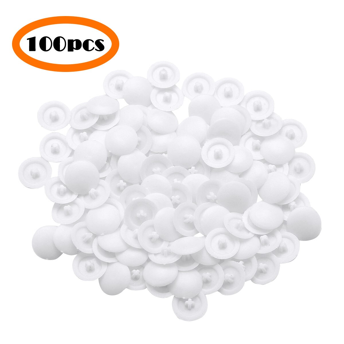 100 Kitchen Cabinet Screw Protect Caps Self-Tapping Plastic Screw Hole Covers for Flat Phillips Screws US Stock Furniture Parts: White