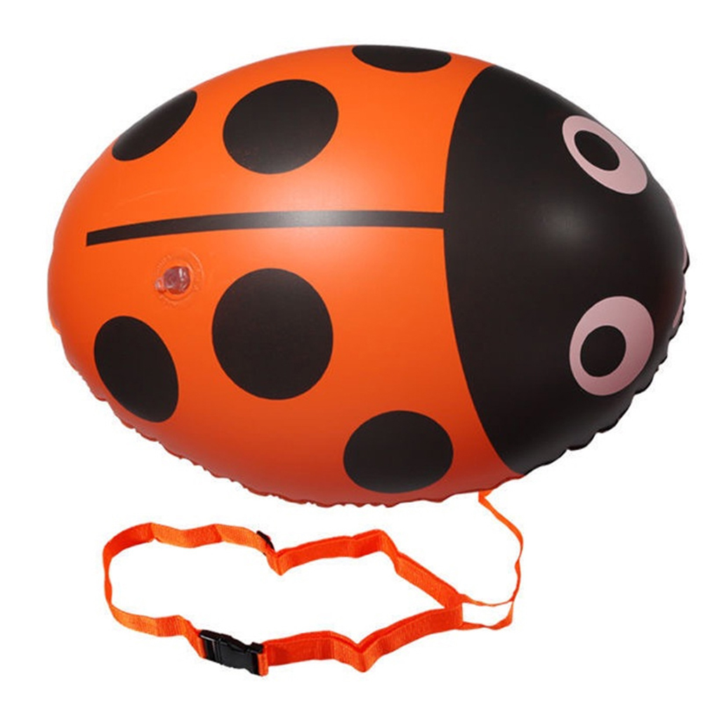 PVC Safety Swim Buoy Inflatable Ladybug Swimming Buoy Bag Floating Multifunctional with Waist Belt Adjustable for Sports Outdoor