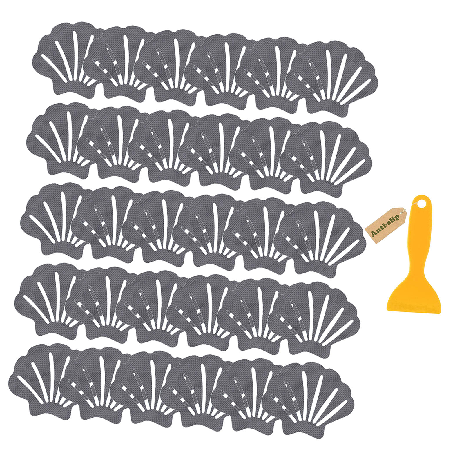Pegatinas antideslizantes con rascador, pegatinas de seguridad de colores brillantes, resistentes al agua, cinta de alfombra de baño para escaleras y bañera, 30 Uds.: gray