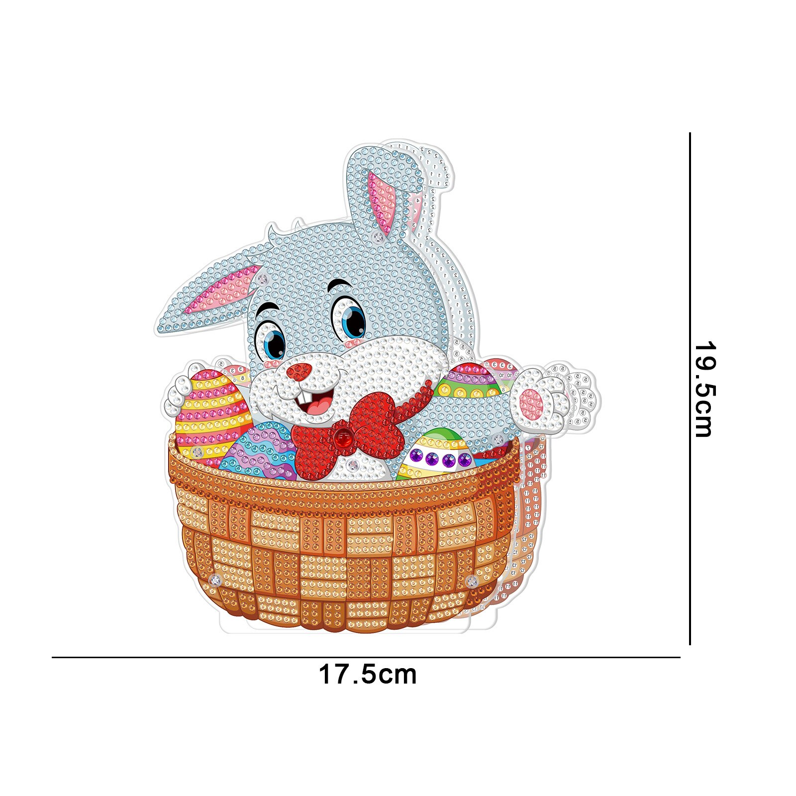 Peinture de diamants 5D à faire soi-même, décoration de pâques, œufs de lapin, veilleuse, artisanat, de , décor de bureau: E