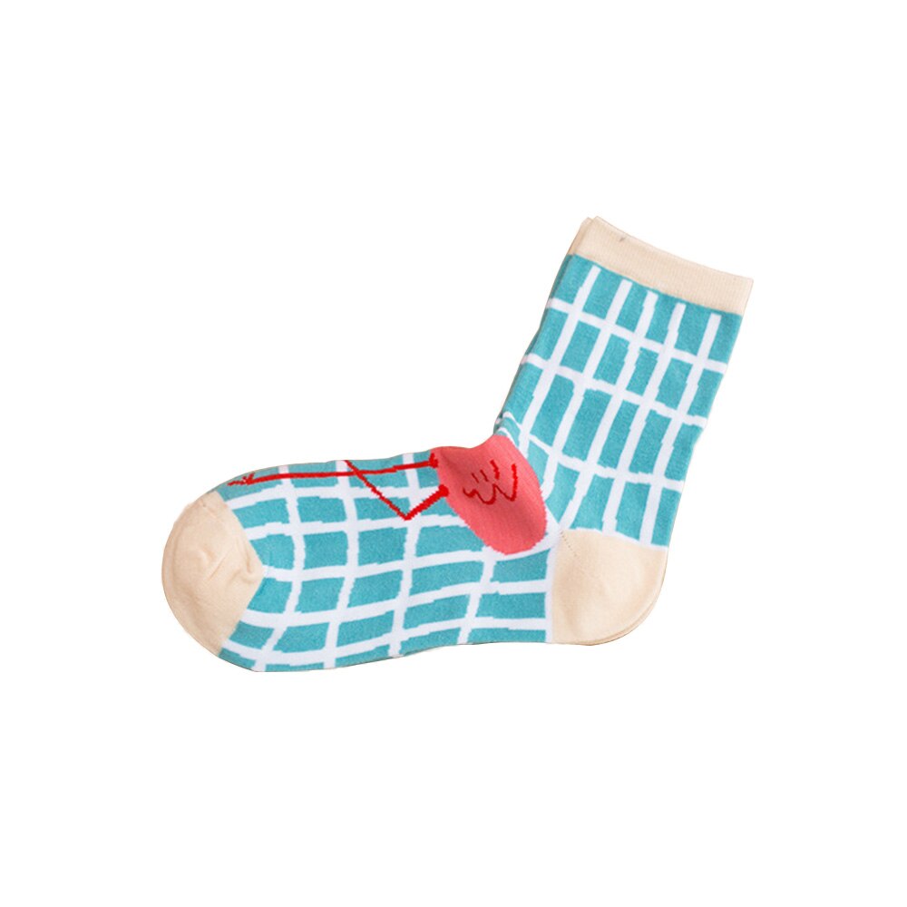 1 Par Mulheres Moda Flamingo Série Novidade Crew Socks Macio Quente E Confortável: Lattice