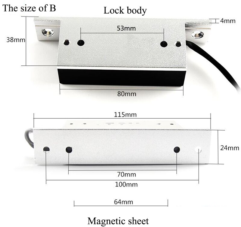 Elektronisk dørlås mini magnetiske låse 60kg dc 12v/24v 100 lbs em lås elektromagnetisk lås automatisk barriere til takagism spil