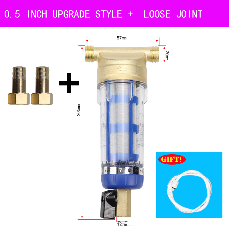 Water Filters Front Purifier Copper Lead Pre-filter Backwash Remove Rust Contaminant Sediment Pipe Stainless Steel Central: 0.5 inch SJTS HJ