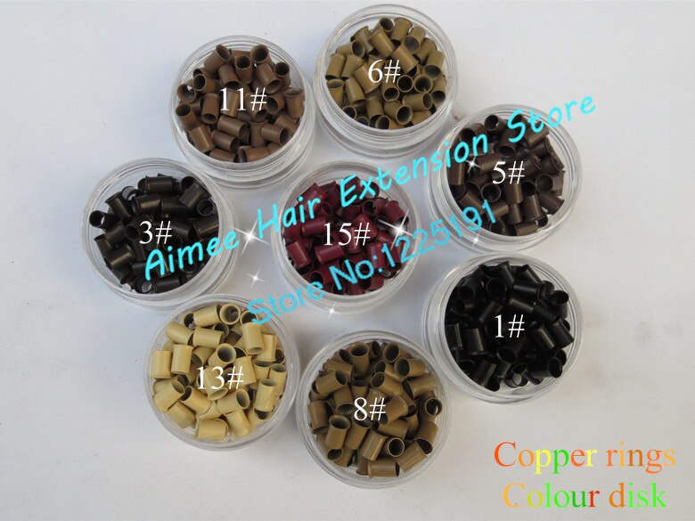 3.4*2.0*6.0mm binnen siliconen zwart 1000 stuks/verpakking koper gemakkelijk vergrendelend/koperen buis micro link/ring/kraal voor i-tip haarverlenging