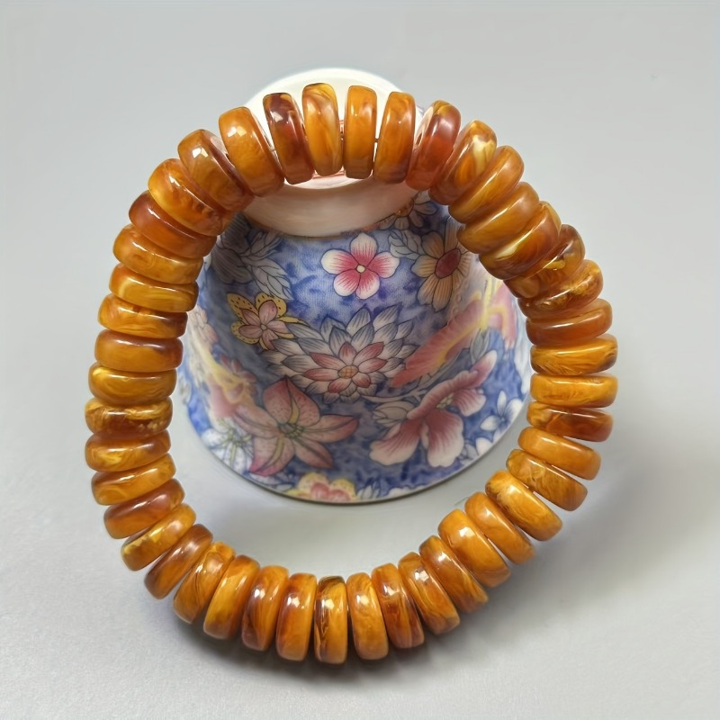Amber bijenwas kralenarmband, enkele ringaccessoires voor heren en dames