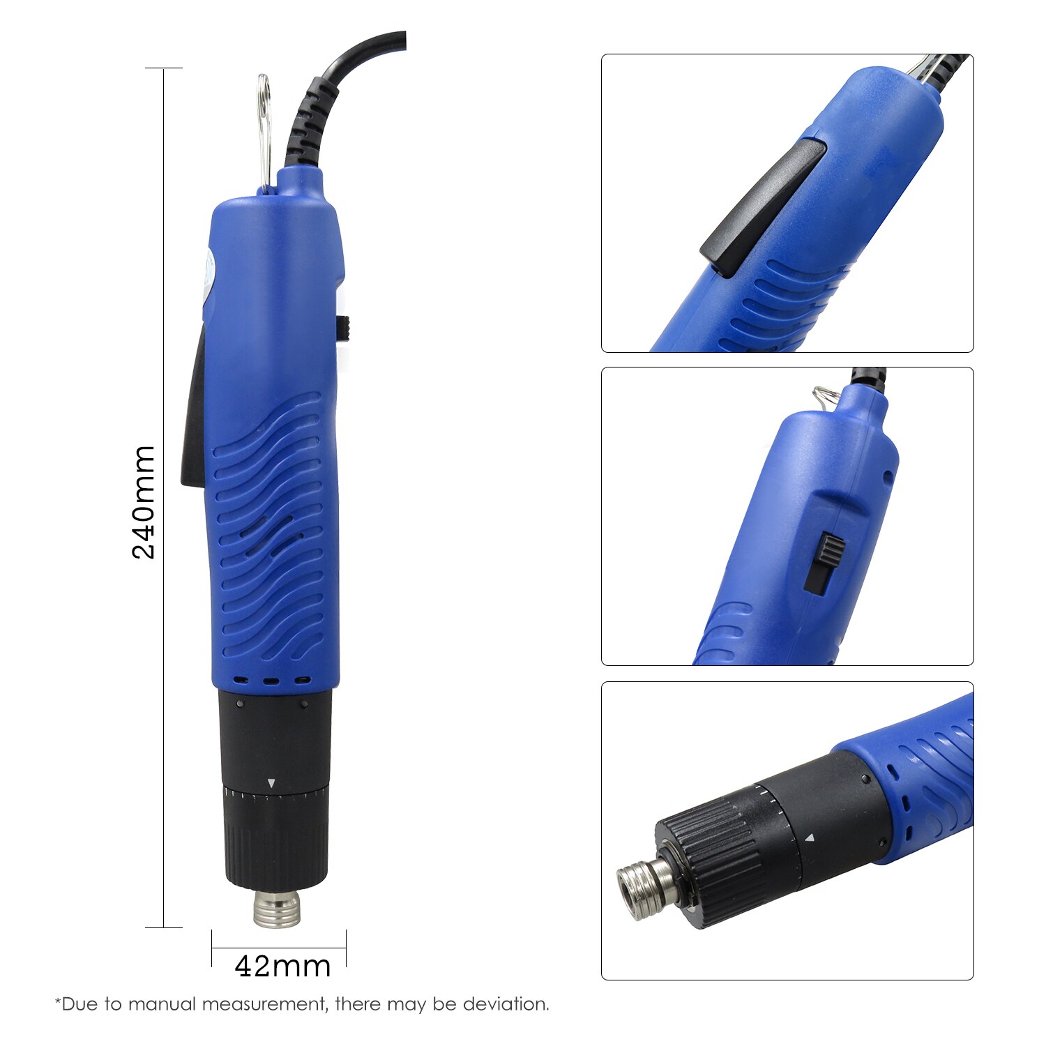 AC 220V Electric Screwdriver Handheld Corded Electric Screw Driver Adjustable Torque 1/4-in Screw Bit Diameter Repair Tool