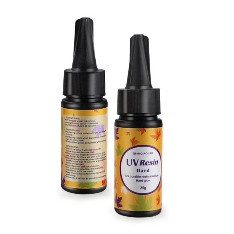 Resina UV de tipo duro, pegamento transparente de cristal, accesorios de curado, molde de cristal, fabricación de jabón, , 15g, 25g, 60g, 100g, 200g: 25g